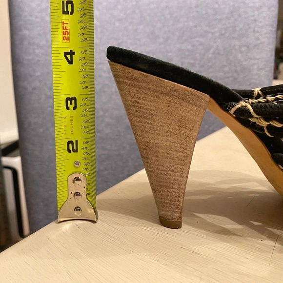 VICINI Tapeet, Strappy Mule Slide Heeled Sandal, Black, Tan, Brown - Picture 10 of 10